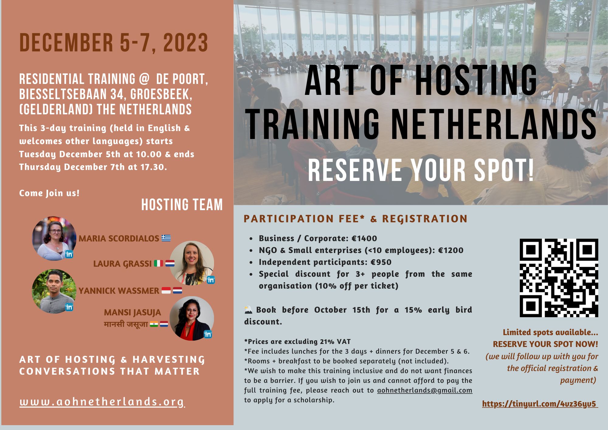 Hosting Societal Transformation: Art of Hosting Training The Netherlands
